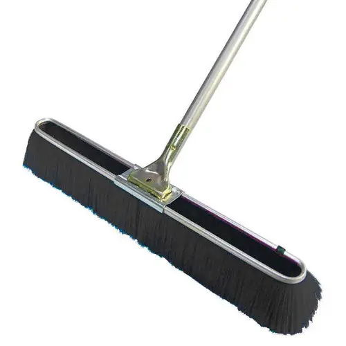 Bon 84-176 Floor Broom - Medium Black Bristles - 24 With 5' Metal Handle