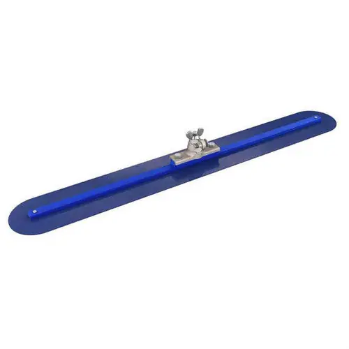 Bon 82-513 Blue Steel Fresno Trowel - Round End 48 x 5 with Locking All Angle Bracket
