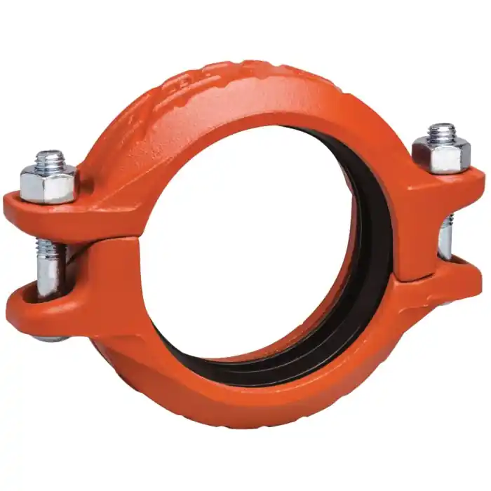 Victaulic L040007PT0 Zero-Flex 07 Orange Enamel Ductile Iron Grooved Rigid Coupling with Grade T Nitrile Gasket, 4 in