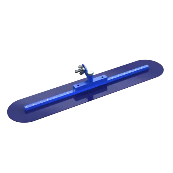 Bon 82-344 Blue Steel Fresno Trowel - Round End 24 x 5 with Swivel All Angle Bracket