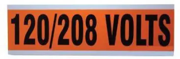 Ideal Industries 44-295 Voltage & Conduit Marker Card 120/208V 2-1/4 x 9
