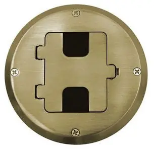 Hubbell RF515BP Floor Box Kit, Wood Flr Type, Brass Plt