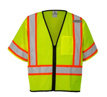 Kishigo 1565LXL Economy Series LG/XL Lime Class 3 Single Pocket Contrasting Mesh Vest