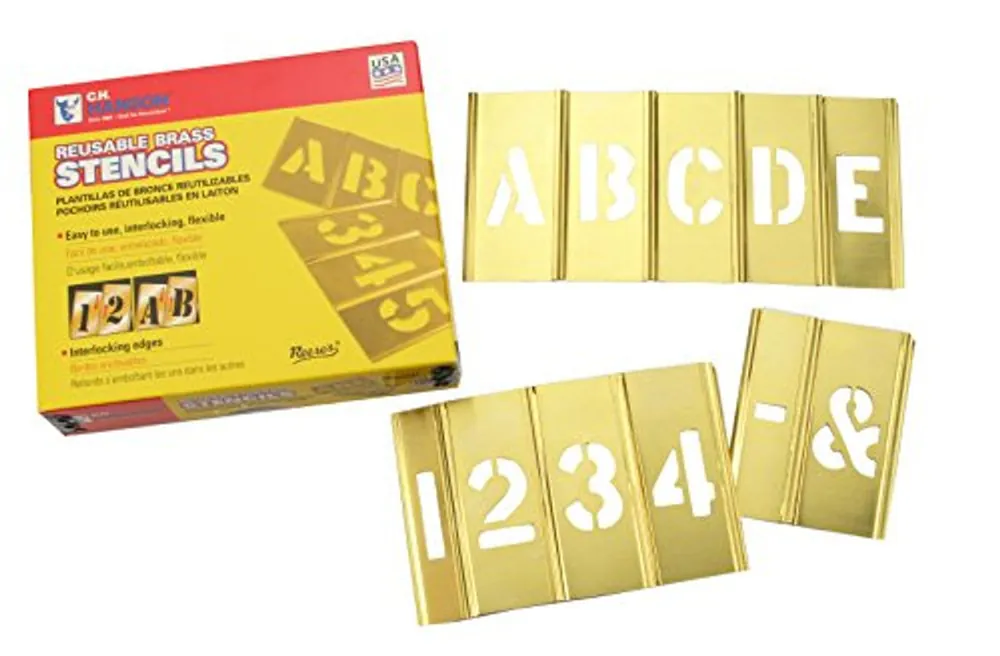 C.H. Hanson 10074 Brass Stencil Letter & Number Sets 4 in Replacement MPN