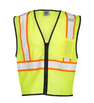 Kishigo 1527LXL Lg-Xl Single Pocket Contrasting Lime Class 2 Mesh Vest