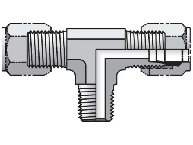Parker 8 SBU-S Tee 1/2 in x 3/8-18 Nominal NPTF End Style