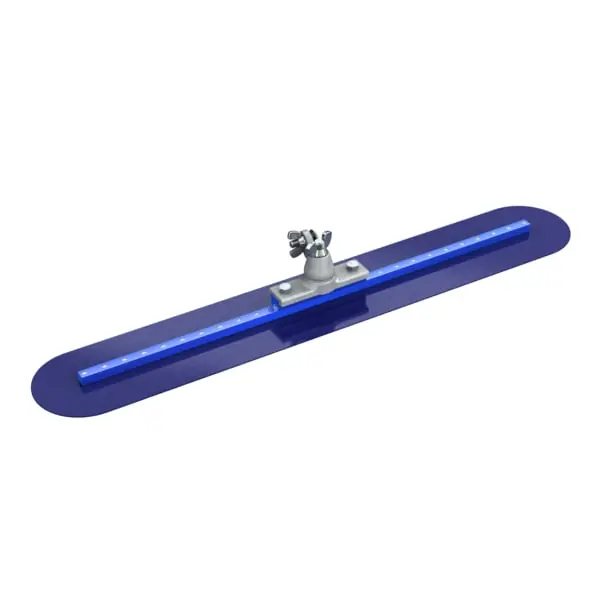 Bon 82-511 Blue Steel Fresno Trowel - Round End 30 x 5 With Locking All Angle Bracket
