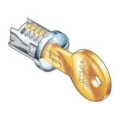 TIMBERLINE C100LP-105T-14A Lock Plug, 105T Key Code, Polished Nickel, For D300KY Key Blank, 25 each per Case