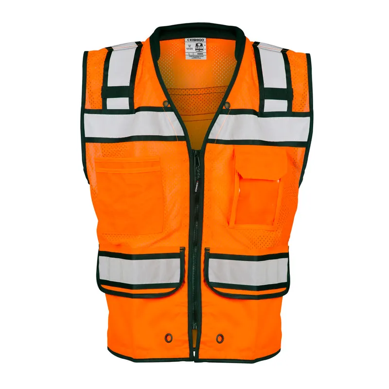 Kishigo S5005XL Xl Orange Class 2 High Performance Surveyors Zipper Safety Vest