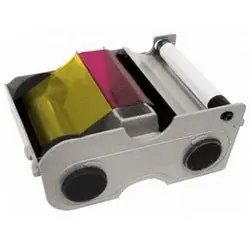 HID GLOBAL CORPORATION 045100 Ribbon Consumable Cartridge, EZ YMCKO, Full-Color, 250 Image, With Resin Black and Clear Overlay Panel, For HID FARGO DTC4250e Printer/Encoder