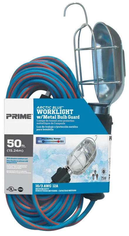 Prime TL020630 Blue Orange Trouble Light 75 Watt 50' 16/3