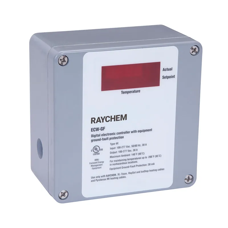 nVent P000000925 RAY-NUH ECW-GF Wall Mounted Digital Electronic Controller W/ GFI And 25-FT Thermistor