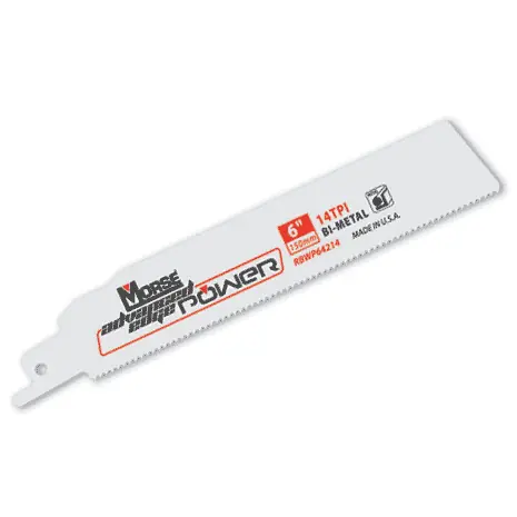 M.K. Morse RBWP64218T05 Advanced Edge Power Bi-Metal Reciprocating Saw Blade, 0.042 in x 6 in L x 1 in W, 18 TPI
