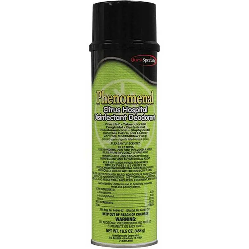 QuestSpecialty 312001 Phenomenal Hospital Disinfectant Citrus Scent 16.5 oz Aerosol Replacement MPN