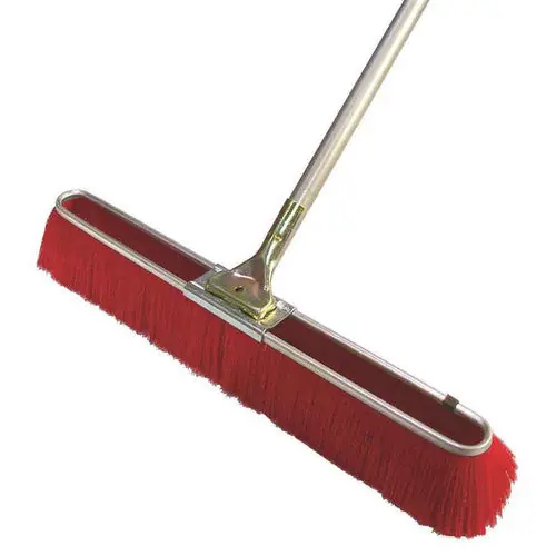 Bon 84-175 Floor Broom - Fine Red Bristles - 24 With 5' Metal Handle