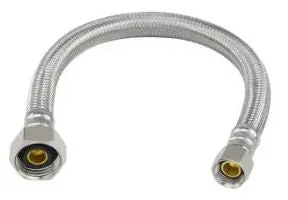 BrassCraft PLS1-12AF 3/8 x 1/2 x 12 in. Braided Stainless Faucet Flexible Water Connector