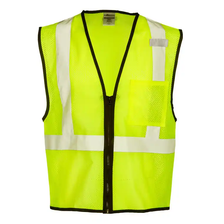 Kishigo 1519SM Economy Series S/M Lime Single Pocket Zipper Mesh Vest