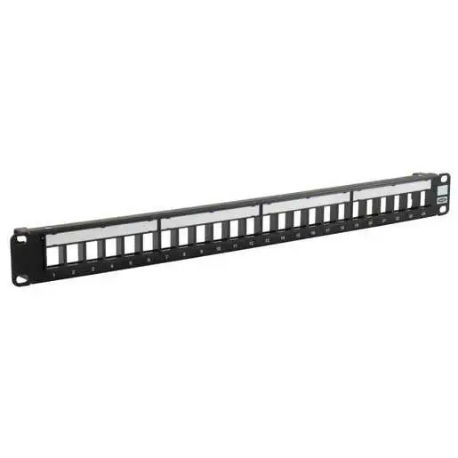 Hubbell HPJ24 Patch Panel, Jack, Unloaded, 24-Port, 19 X 1.75 H