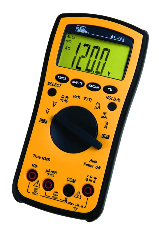 Ideal Industries 61-342 10 Amp 1000 VAC/VDC True RMS Audible Continuity Digital Multimeter