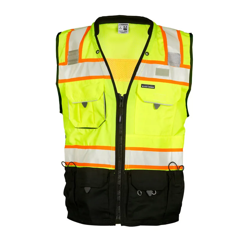 Kishigo S50023X Premium Black Series 3XL Lime Surveyors Vest
