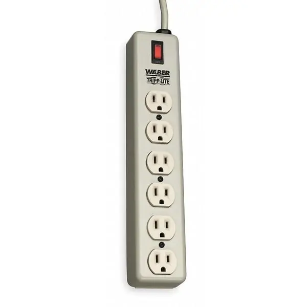 Tripp Lite 6SPDX Multi-Outlet Power Strip, 120 VAC, 15 A, 6 Outlets, 6 ft L Cord