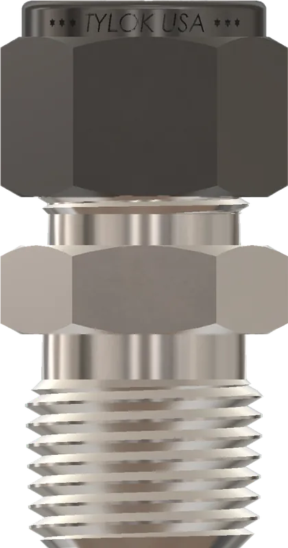 TyLok SS-6-SMC-8 Stainless 3/8 CS Tube x 1/2 MNPT Straight, Single Ferrule System