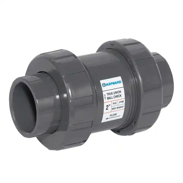 HAYWARD TC20125ST 1-1/4 CPVC True Union Ball Check Valves w/FPM o-rings; socket/threaded en