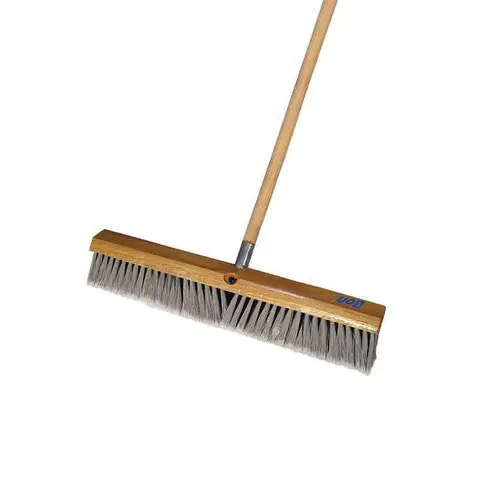 Bon 84-517 Heavy Duty Silver Tip Flagged Broom - 24 With 5' Wood Handle