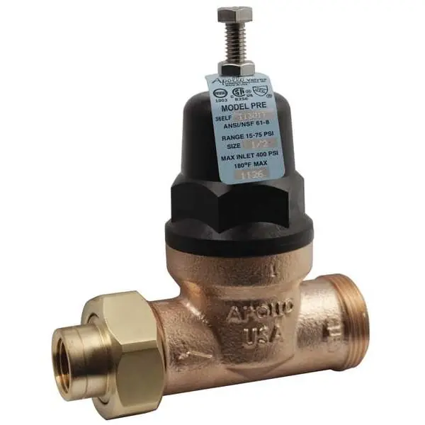 Apollo Valves 36ELF11301T 1/2 in. 75 psig Bronze FNPT Union x FNPT Pressure Reducing Valve