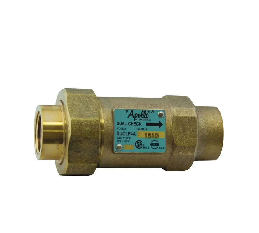 Apollo 4ALF3S54B Dual Check Valve Lead-Free 3/4 MTR SWV x 3/4 MNPT