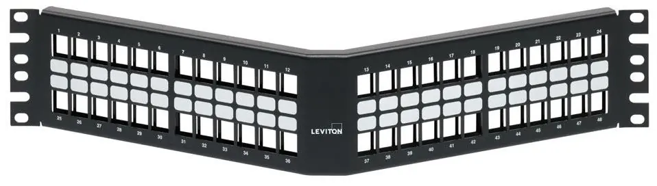 Leviton 49256-H48 Angled Field Configurable Panel 48 Ports Black