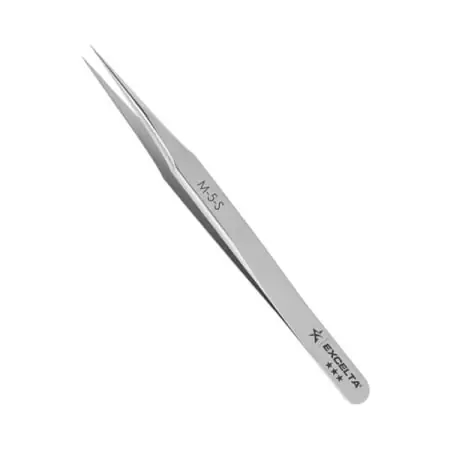 EXCELTA M-5-S High Precision Miniature Tweezer, 2-3/4 L x 1/4 W x 0.06 T