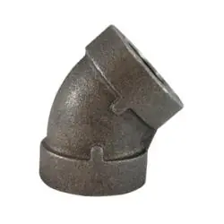Midland Industries 69186 Black Malleable Extra Heavy-Duty 300 lb 45 Degree Elbow 1-1/4 NPT