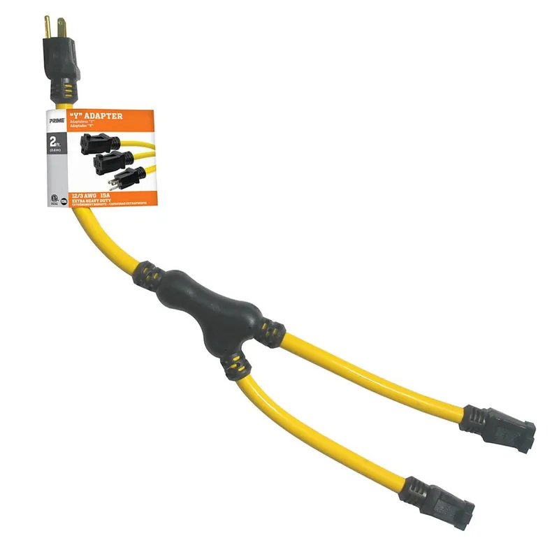 Prime AD180802 12/3 2' U/G Y 1 Male 2 Female Adapter