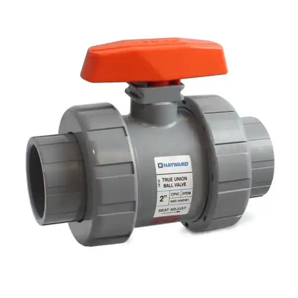 Hayward TB1150STE 1-1/2 PVC True Union Ball Valve w/EPDM o-rings; socket/threaded end conne