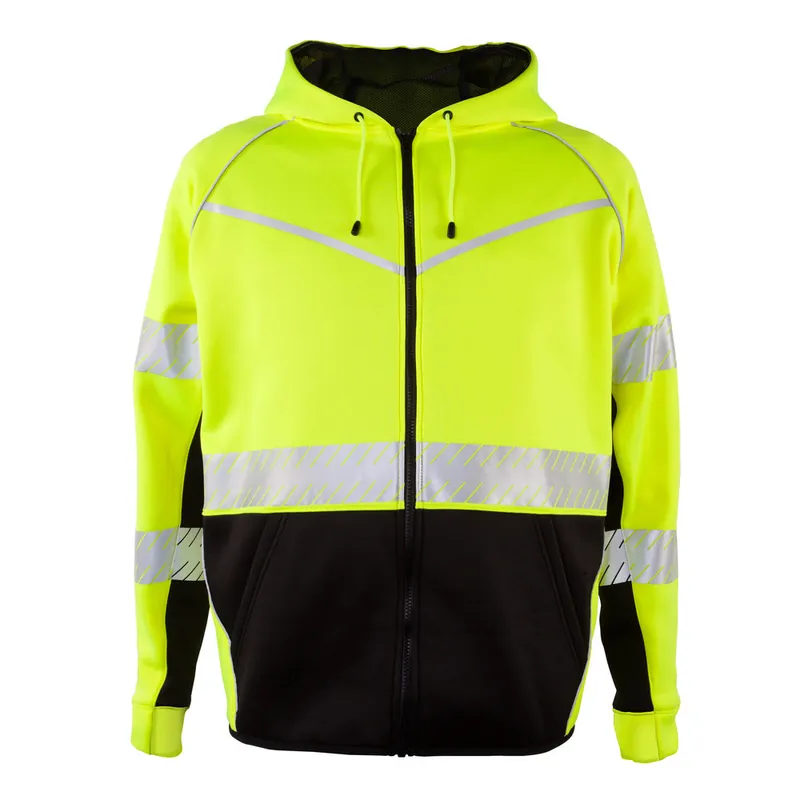 Kishigo JS150L LG Lime Class 3 Hoodie Sweatshirt w/ Zipper