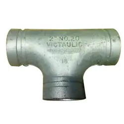 Victaulic F012020G00 1-1/4 in Grooved 1000 psi Hot Dipped Galvanized Ductile Iron Tee