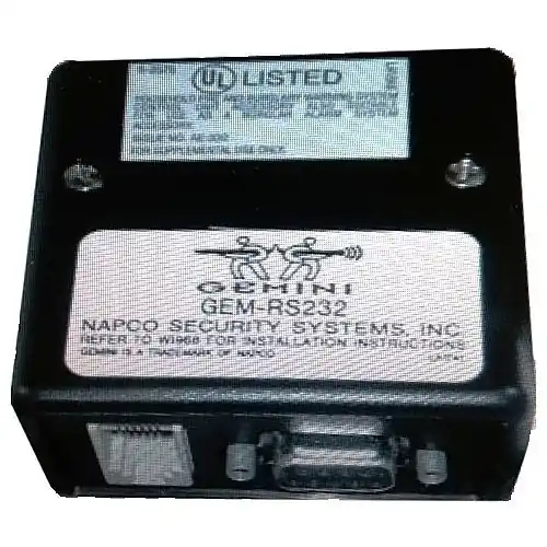 NAPCO GEMC-RS232 Commercial Fire System Adapter, RS232, For Serial Output From Panel