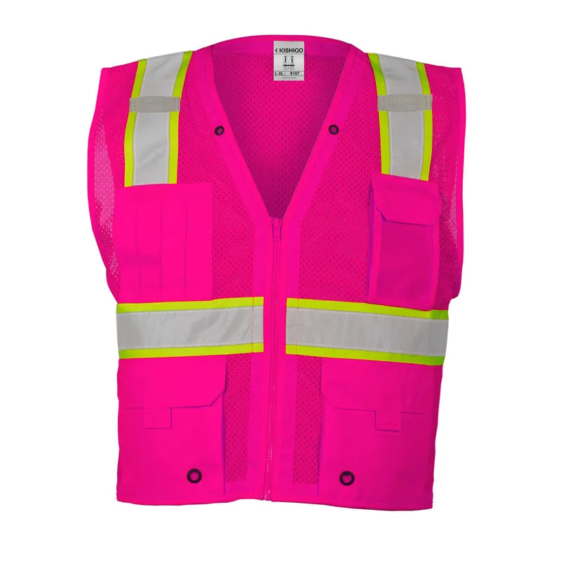 Kishigo B107SM Kishigo S/M Pink Enhanced Visibility Multi-Pocket Mesh Vest