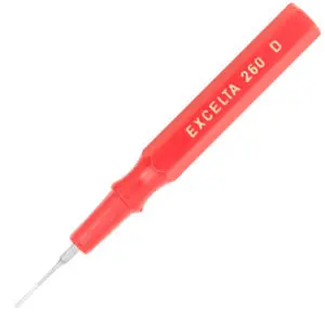 Excelta 260D Miniature Spatula, 2-1/2 L, 0.025, Plastic Handle, Red