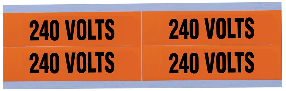 Ideal Industries 44-358 Voltage & Conduit Marker Card 240V 1-1/8 in x 4-1/2 in
