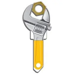 Lucky Line B123K House Key, Kwikset, Wrench, Brass, Enamel Coating, 1 Each per Card