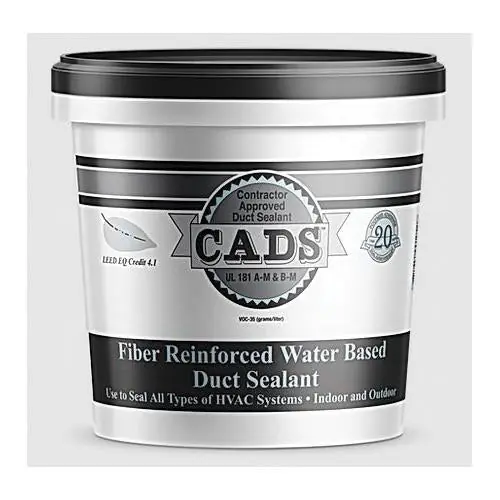 Polymer Adhesives CADS-1 White CADS Fiber Reinforced Water-Based Duct Sealant 1 Gallon Pail