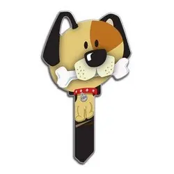 Lucky Line B114S House Key, Schlage, Dog, Brass, Enamel Coating, 1 each per Card