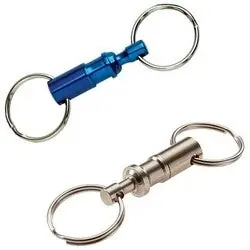 Lucky Line 70601 Key Holder Quick Release Aluminum with Two 7/8 Nickel Plated Tempered Steel Split Rings Replacement MPN
