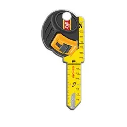 Lucky Line B126S House Key, Schlage, Tape Measure, Brass, 1 Each