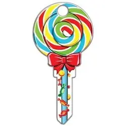 Lucky Line B140K House Key, Kwikset, Lollipop, Brass, Enamel Coating, 1 Each per Card