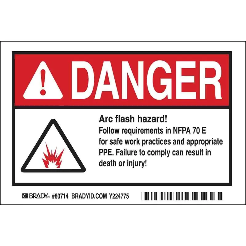 Brady EL-4 Bra Arc Flash Labels 6 in
