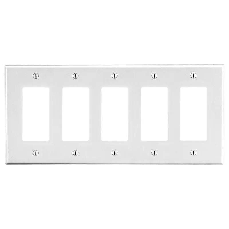 Hubbell Wiring Device-Kellems P265W HWDK P265W WALLPLATE, 5-G, 5) DEC
