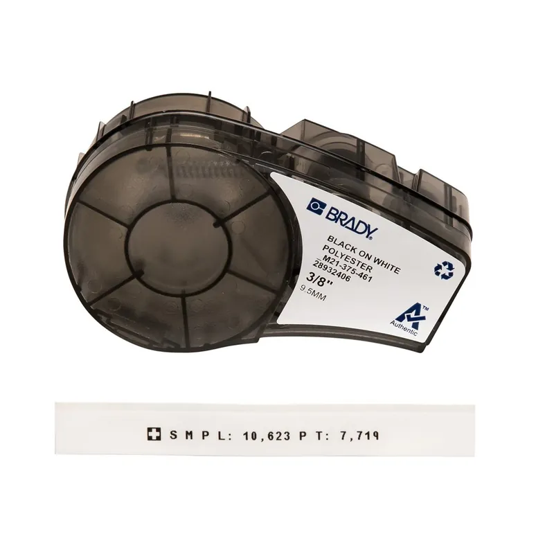 Brady M21-375-461 Label Polyester 0.375in x 21ft BK/WT